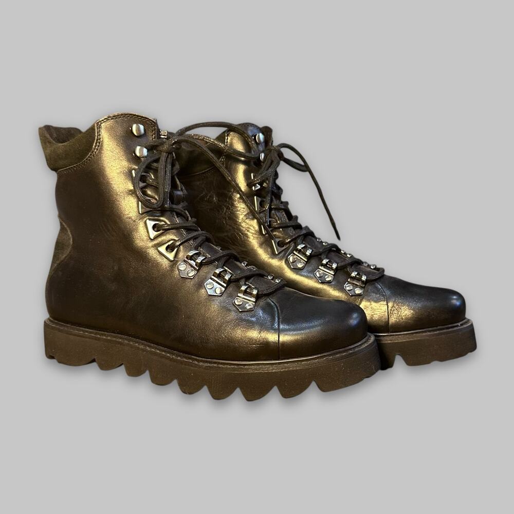 Saks Fifth Avenue Black Leather Hiking Boots - Men’s Size 9M